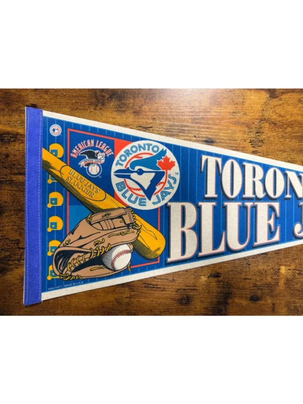 Vintage Toronto Blue Jays baseball pennant Made in USA